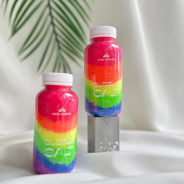 Кольорова сіль-піна для ванни Friut Rainbow від Sovka Skincare. Зображення 1