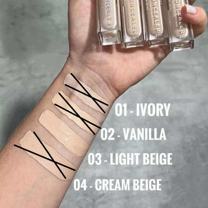 Консилер Bogenia Matte Velvet ,  №3 Light Biege. Зображення 2