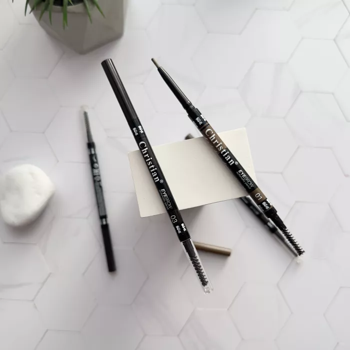 Олівець для брів автоматичний  01 Brown із щіточкою Eye Brow Pencil Christian. Зображення 1