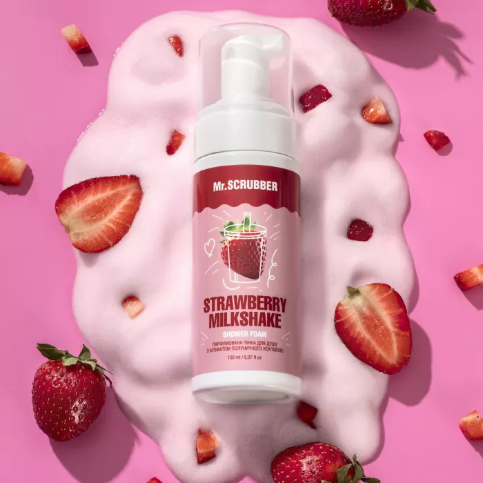 Парфумована пінка для душу з ароматом полуничного коктейлю Strawberry Milkshake Mr.SCRUBBER. Зображення 1